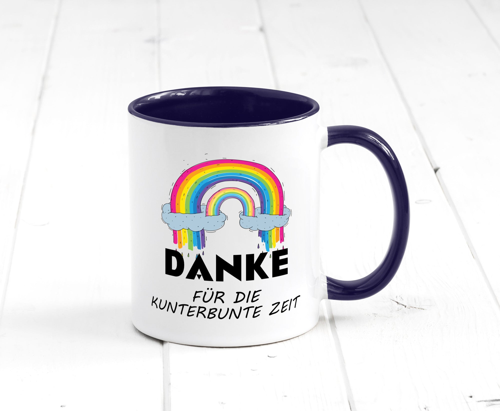 Danke für die Kunderbunte Zeit | Regenbogen lustiger Spruch Geschenk Humor