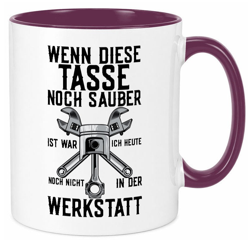 Werkstatt | KFZ Mechaniker Auto Werkzeug Zahnrad lustiger Spruch Geschenk Humor Tasse