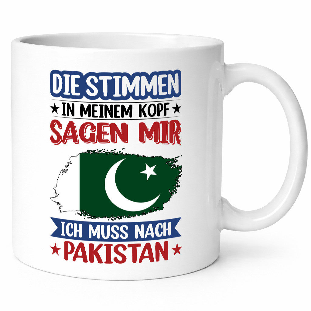 Pakistan | Urlaub Stimmen in meinem Kopf Traumland v2 Geschenkidee Humor Tasse