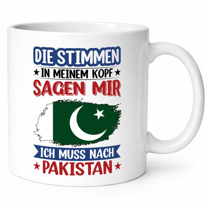 Pakistan | Urlaub Stimmen in meinem Kopf Traumland v2 Geschenkidee Humor Tasse