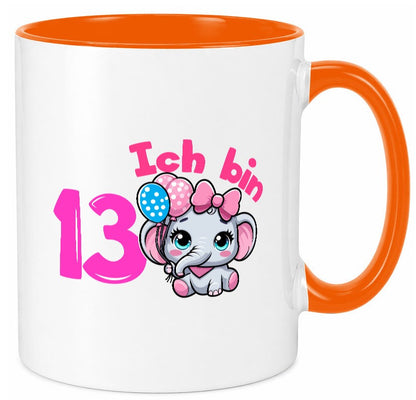 13. Geburtstag | 13 Jahre Elefant Mädchen lustig Geschenkidee Geschenk Tasse