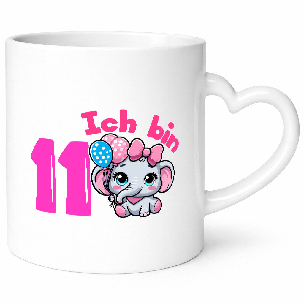 11. Geburtstag | 11 Jahre Elefant Mädchen lustig Geschenkidee Geschenk Tasse