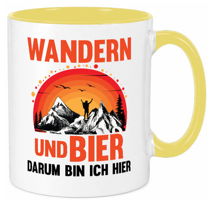 Wandern und Bier darum bin ich hier | lustiger Spruch Geschenk Humor