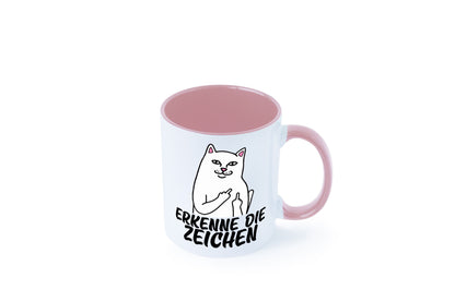 Erkenne die Zeichen | Katze Schatten Mittelfinger Geschenk Tierliebhaber Humor