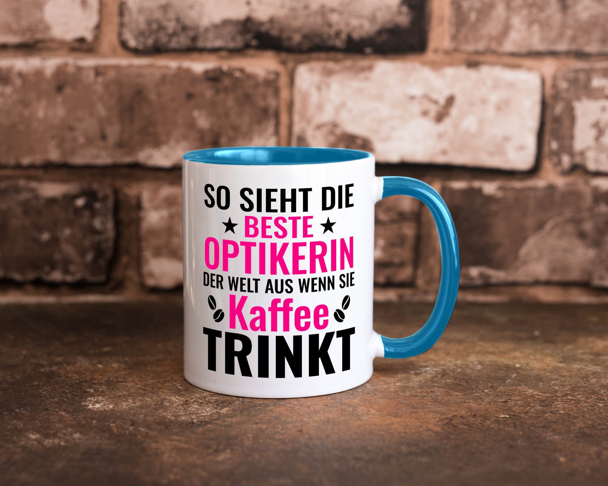 Kaffee trinkt: Optikerin | Augenoptik Geschenkidee Humor Tasse