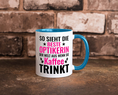 Kaffee trinkt: Optikerin | Augenoptik Geschenkidee Humor Tasse