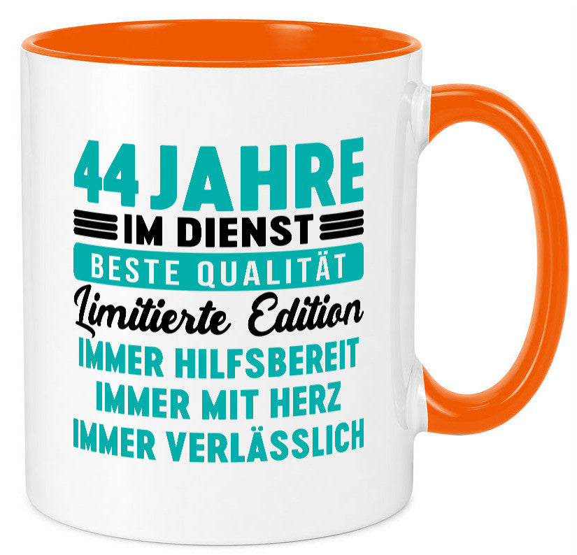 44 Jahre im Dienst | Jubiläum Arbeit v5 lustig Kollegen Büro Geschenk Tasse
