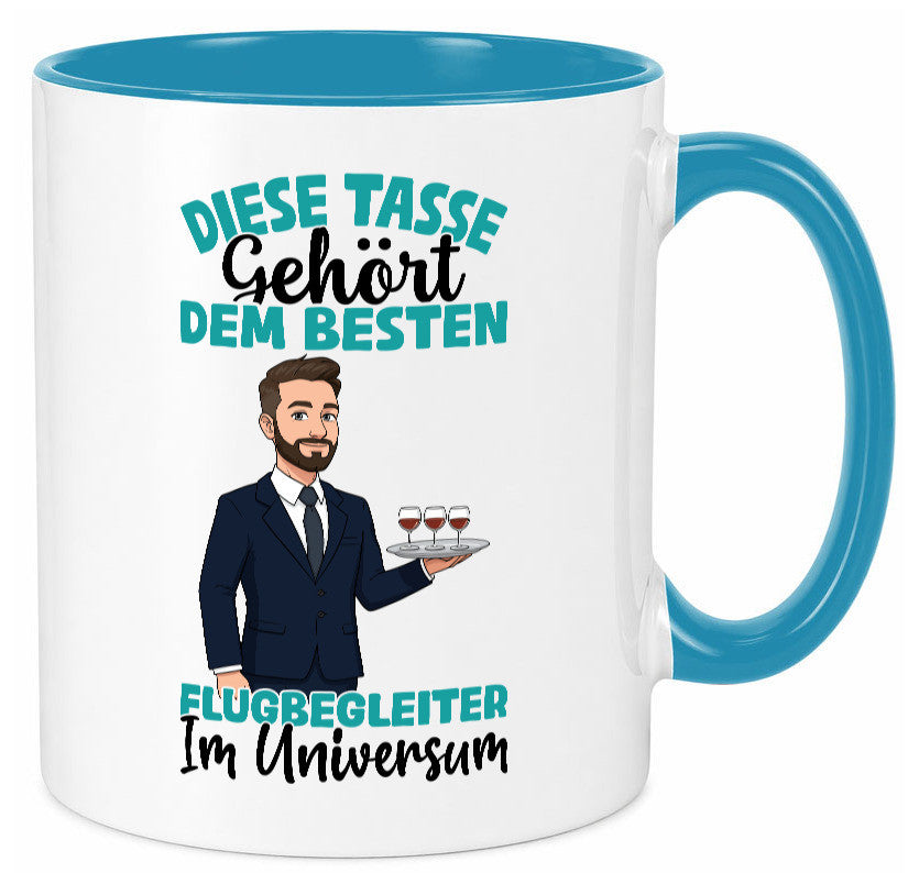 Im Universum: Flugbegleiter | Steward Flughafen Humor Geschenkidee Tasse