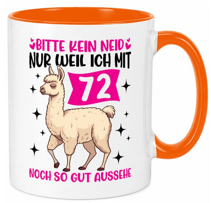 72. Geburtstag | 72 Jahre Lama gut aussehen Geschenk Geschenkidee lustiger Tasse