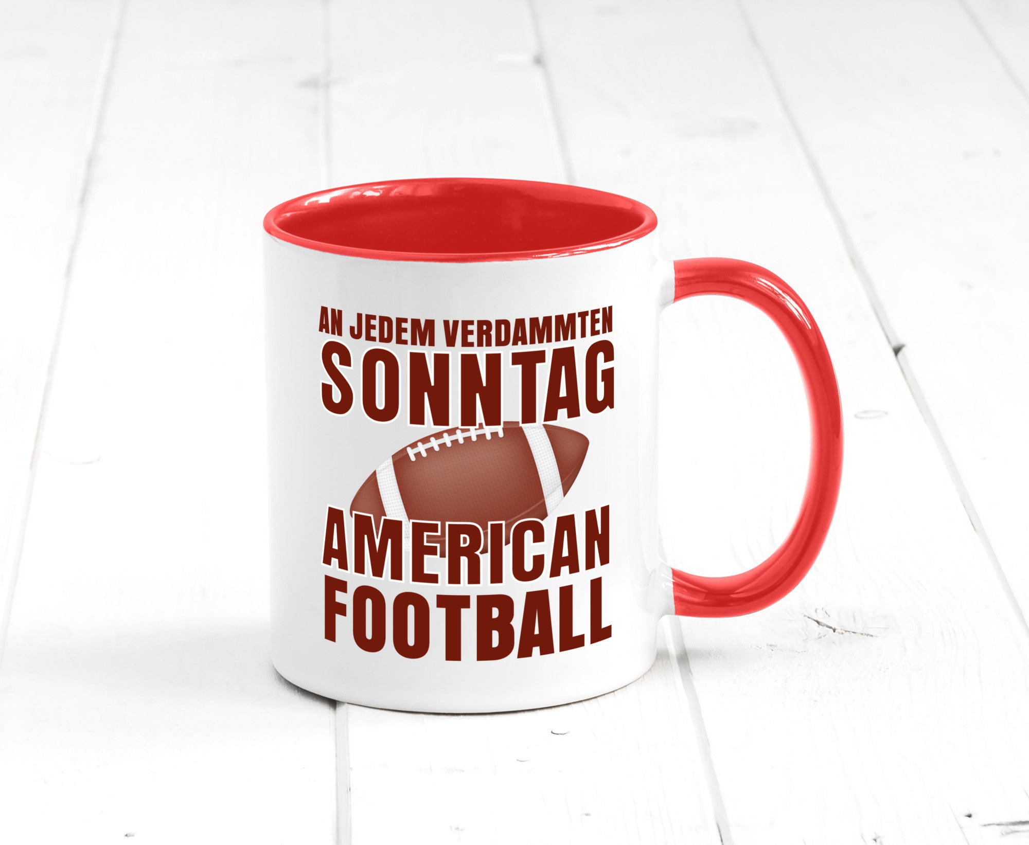 American Football | Sportfan Motiv jeden Sonntag Humor Geschenkidee Tasse