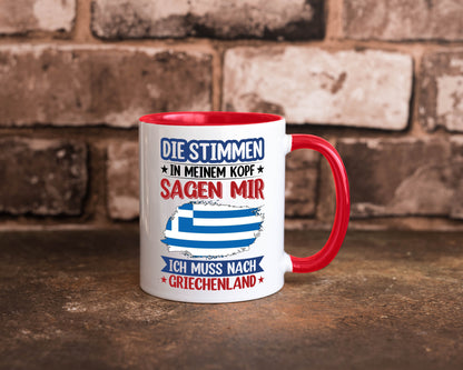 Griechenland | Urlaub Stimmen in meinem Kopf Traumland Humor Geschenkidee Tasse