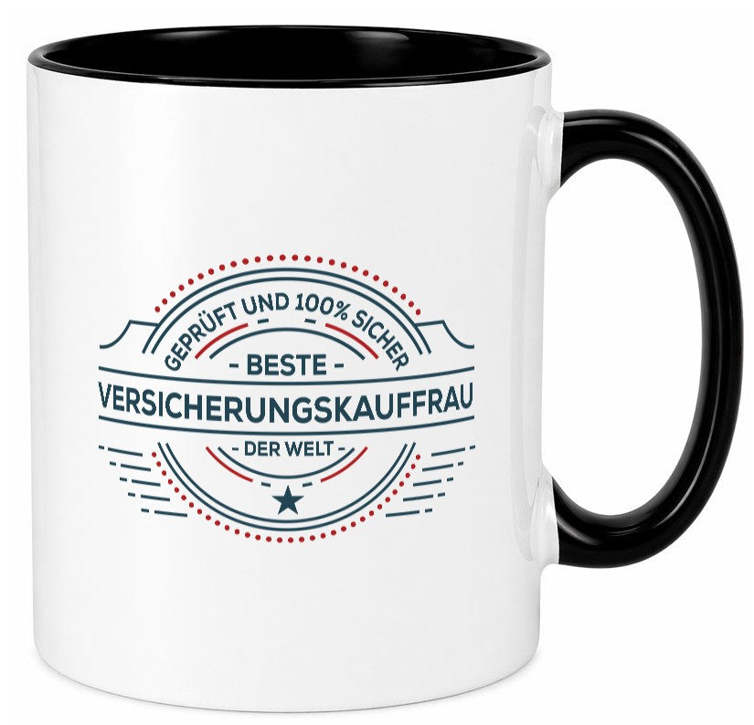 Geprüft und sicher: Versicherungskauffrau | Kauffrau Humor Geschenkidee Tasse