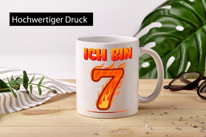 7. Geburtstag | 7 Jahre Drache lustig Geschenkidee Geschenk Tasse