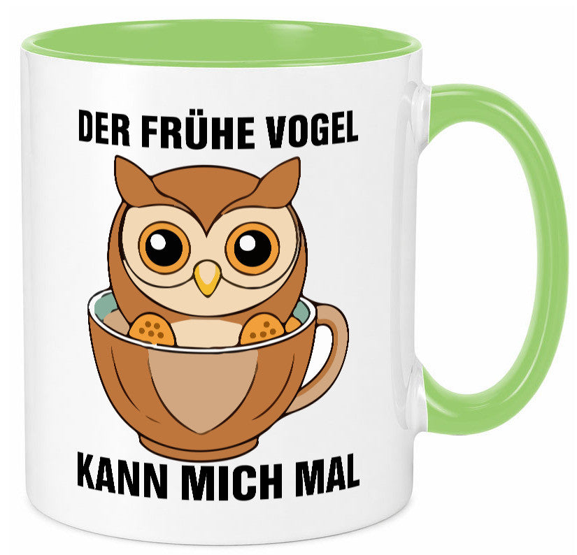 Der frühe Vogel kann mich mal | Eule Morgenmuffel v2 lustiger Spruch Geschenk