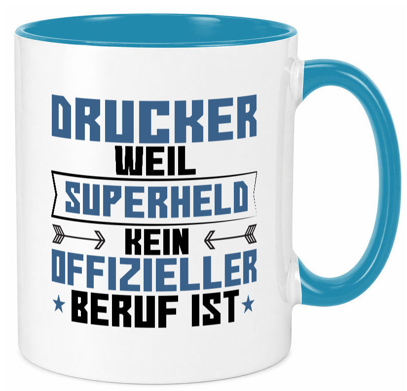 Superheld Drucker | Druckerei Print Medien Humor Geschenkidee Tasse