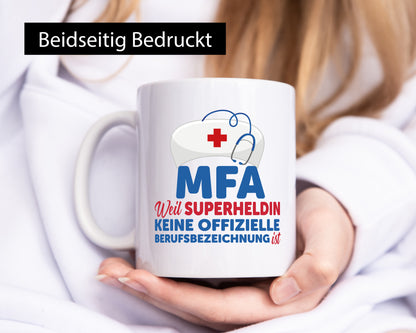 MFA Superheldin | Frauen Beruf Spruch Tasse Humor Geschenk Arbeit Kollegen Büro