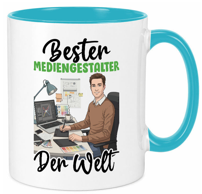 Bester Mediengestalter | Medien v2 Geschenk Humor Geschenkidee lustiger Spruch Tasse