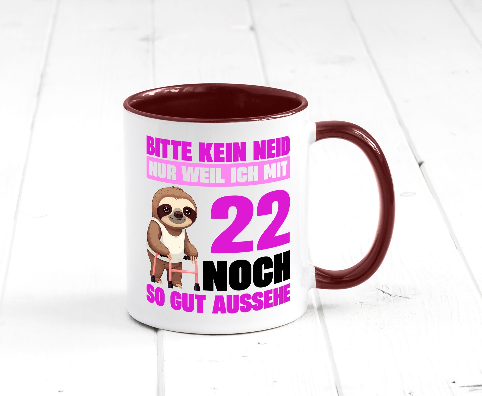 22. Geburtstag | Bitte kein neid Faultier 22 Jahre lustig Geschenkidee Geschenk
