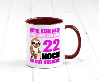 22. Geburtstag | Bitte kein neid Faultier 22 Jahre lustig Geschenkidee Geschenk
