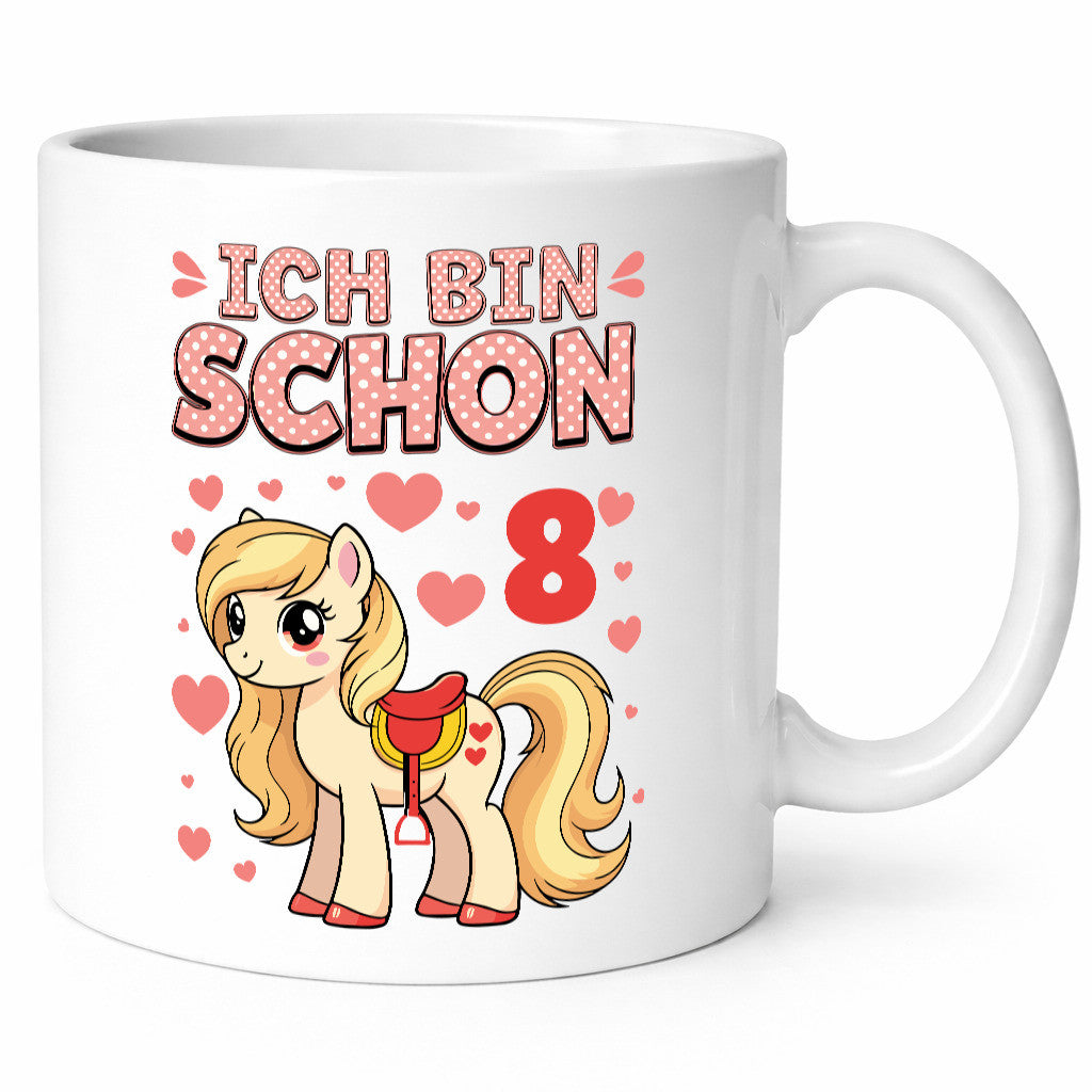 8. Geburtstag | 8 Jahre Mädchen Reiten Pony Geschenkidee Humor Tasse
