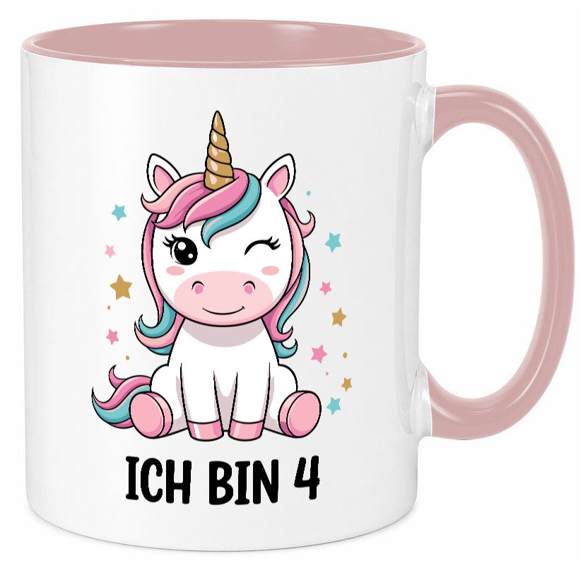 4. Geburtstag | 4 Jahre Einhorn Mädchen lustig Geschenkidee Geschenk Tasse