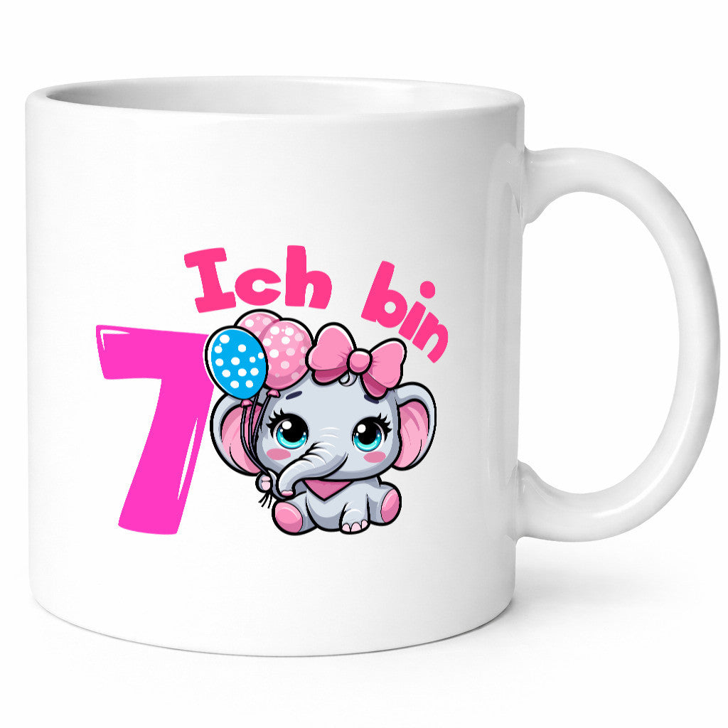 7. Geburtstag | 7 Jahre Elefant Mädchen Geschenk Geschenkidee lustiger Spruch