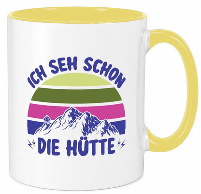 Ich seh schon die Hütte | Berge lustig Humor Geschenkidee Geschenk Tasse