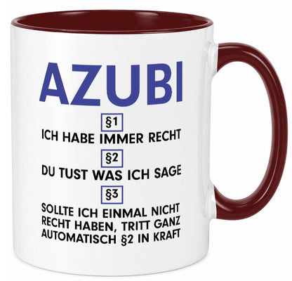 Ich habe immer Recht Azubi | Ausbildung Lehre Lehrling v2 lustiger Spruch Tasse