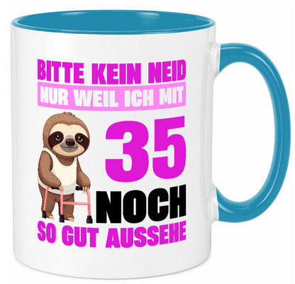 35. Geburtstag | Bitte kein neid Faultier 35 Jahre lustig Geschenkidee Geschenk Tasse