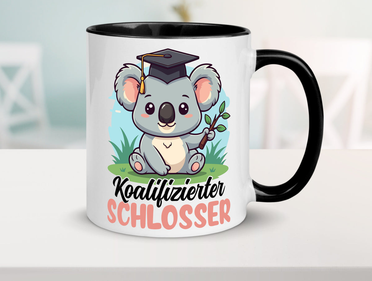 Koalifizierter Schlosser | Beruf Schlosserei lustig Arbeit Kollegen Büro Tasse