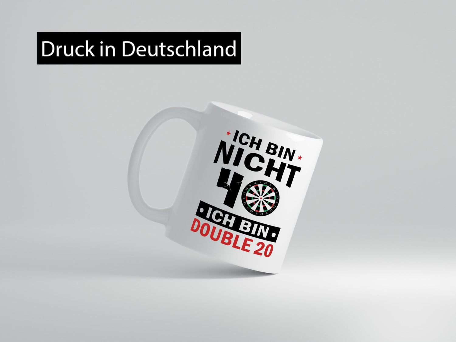 Ich bin nicht 40 Double 20 | Dart Spieler Geschenkidee Humor Tasse