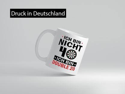 Ich bin nicht 40 Double 20 | Dart Spieler Geschenkidee Humor Tasse