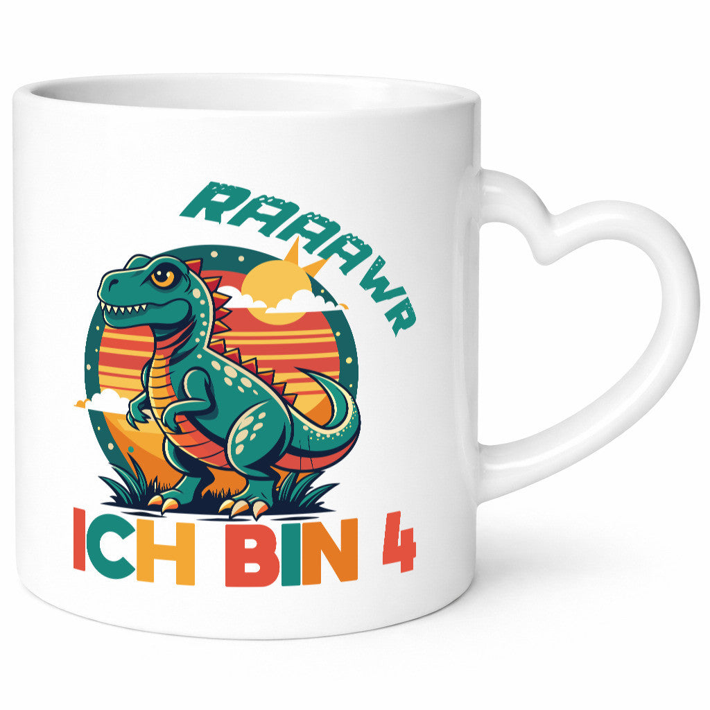 Rawwwww ich bin 4 | Jähriger 4. Geburtstag Dino Humor Geschenkidee Tasse