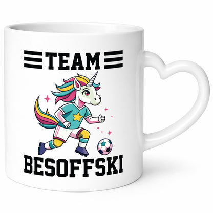 Team Besoffski | Einhorn Fußball v2 Geschenkidee Humor Tasse