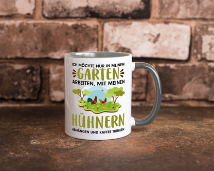 Garten Hühner | Gartenarbeit Tasse Bauernhof Spruch lustiger Geschenk Arbeit