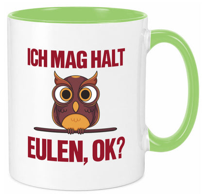 Ich mag Eulen | Spruch süße Eule Motiv lustiger Geschenk Humor Geschenkidee