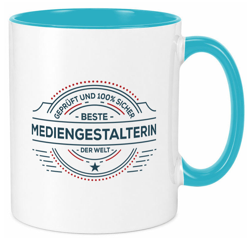 Geprüft und sicher: Mediengestalterin | Medien lustiger Spruch Geschenk Humor