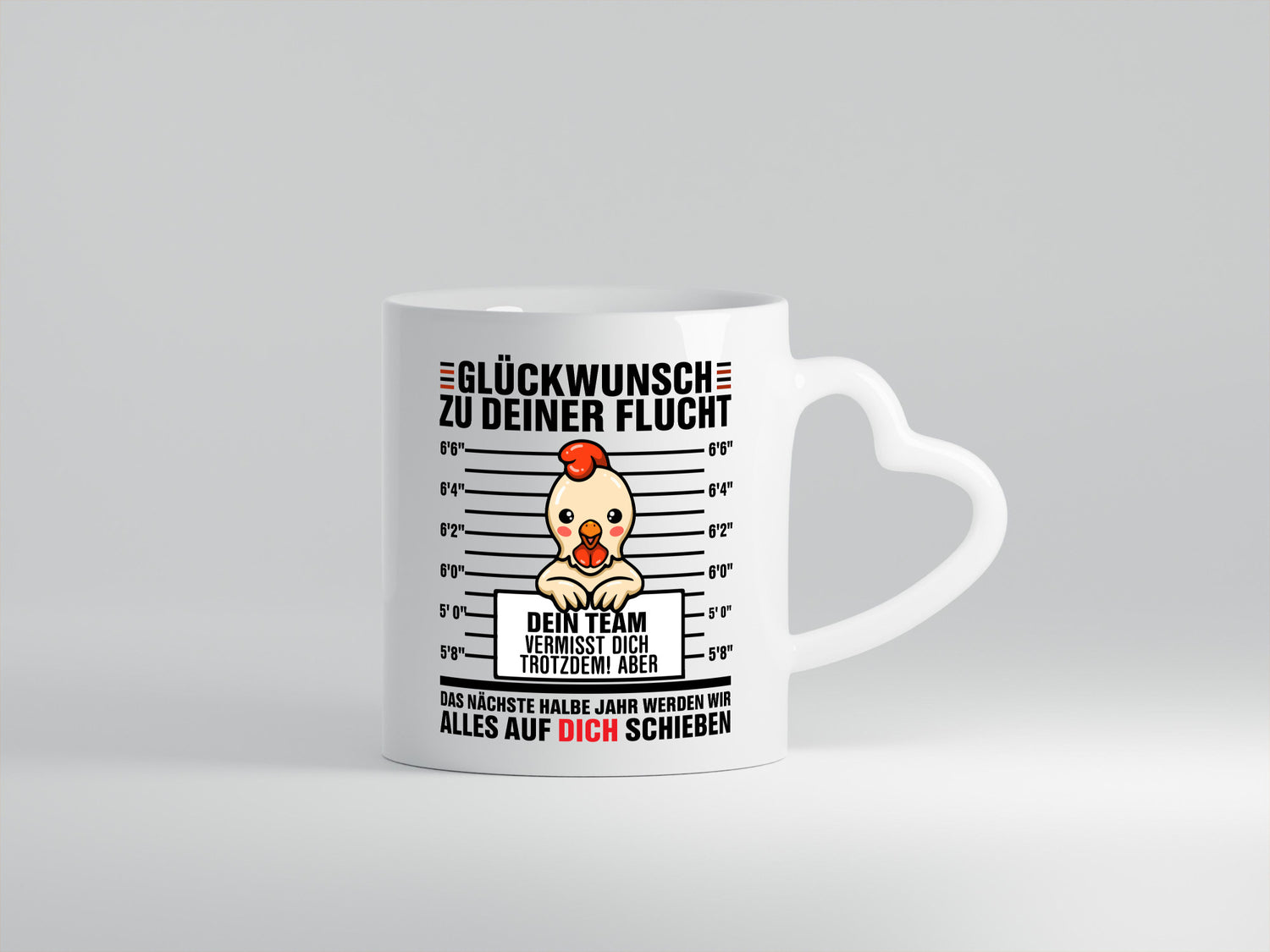 Glückwunsch zur Flucht | Abschiedsgeschenk Geschenkidee Humor Tasse