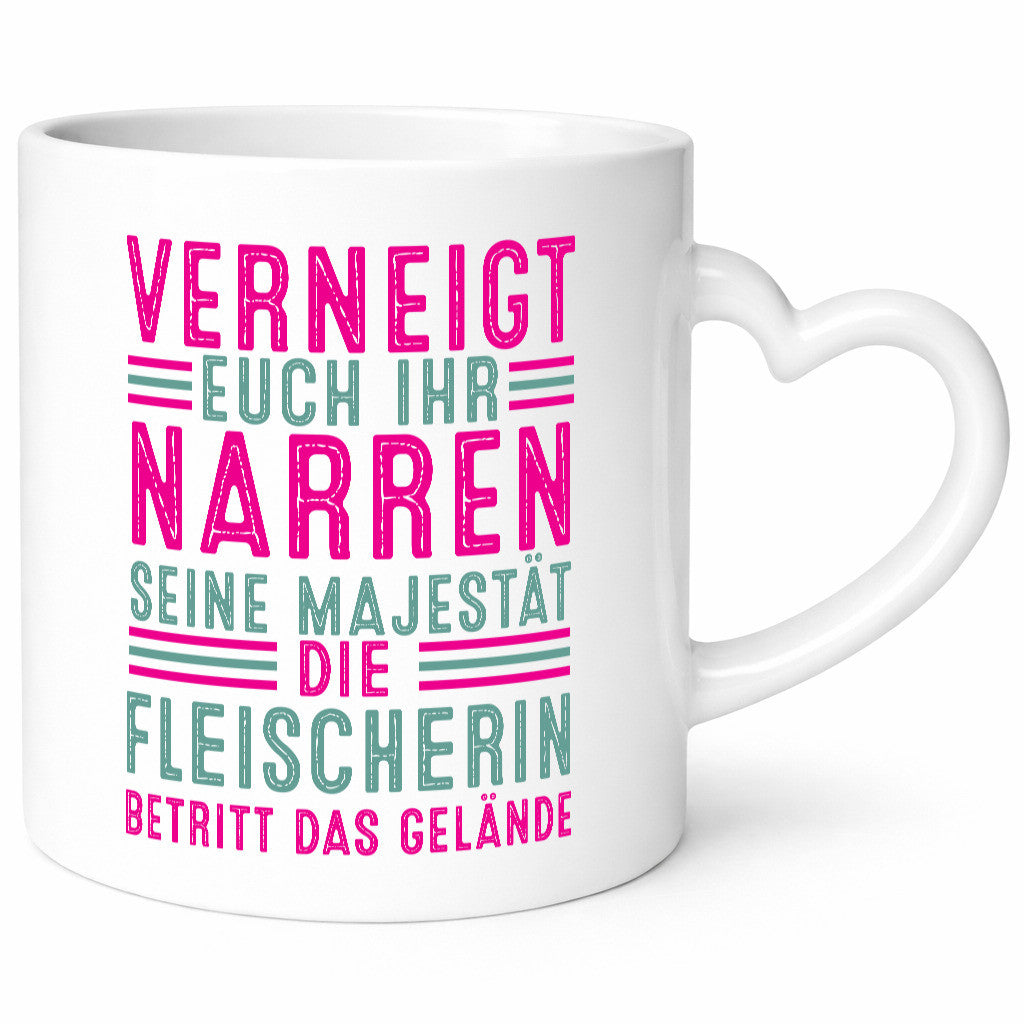 Verneigt euch: Fleischerin | Schlachterei v2 Geschenkidee Humor Tasse