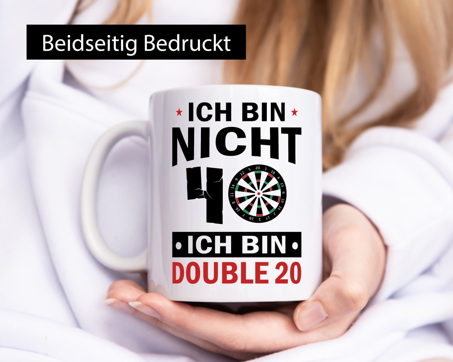 Ich bin nicht 40 Double 20 | Dart Spieler Geschenkidee Humor Tasse