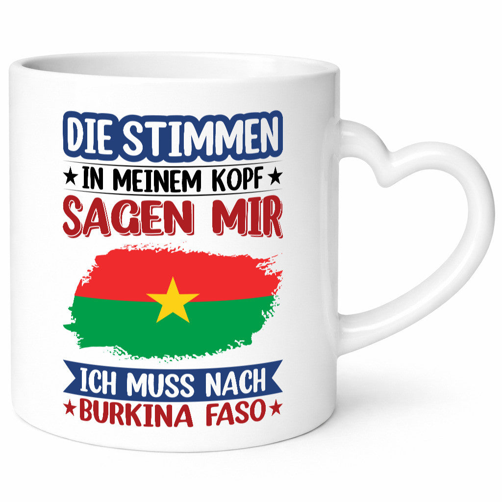 Burkina Faso | Urlaub Stimmen in meinem Kopf Traumland Geschenkidee Humor Tasse