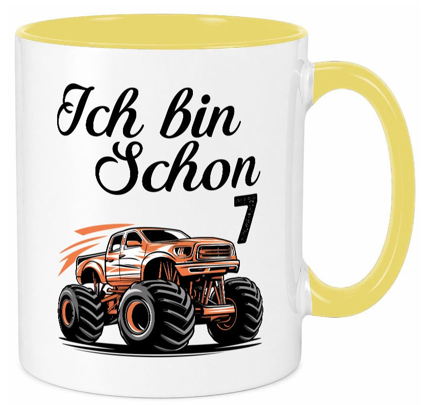 7. Geburtstag | Monster truck 7 Jahre lustiger Spruch Geschenk Geschenkidee Tasse