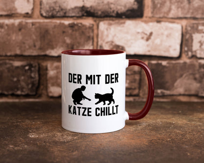 Mit der Katze | Chillen Katzenliebhaber Tierfreund lustiger Spruch Geschenk