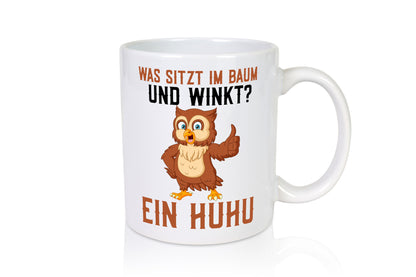 Was sitzt im Baum | Uhu Comic Eule Witz Geschenk Humor Geschenkidee lustiger