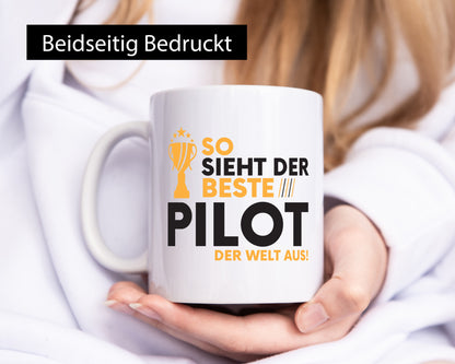 Der Weltbeste Pilot | Flugzeug Piloten Humor Geschenkidee Tasse