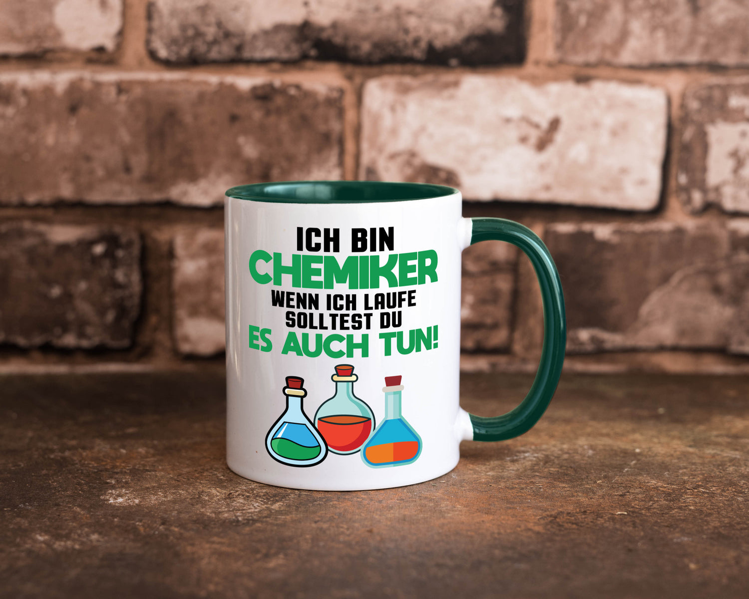 Ich bin chemiker wnen laufe solltest du es auch tun Humor Geschenkidee Tasse