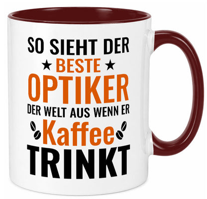 Kaffee trinkt: Optiker | Augenoptiker Geschenkidee Humor Tasse