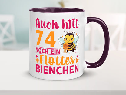 74. Geburtstag | Flottes Bienchen 74 Jahre v2 Geschenkidee Humor Tasse