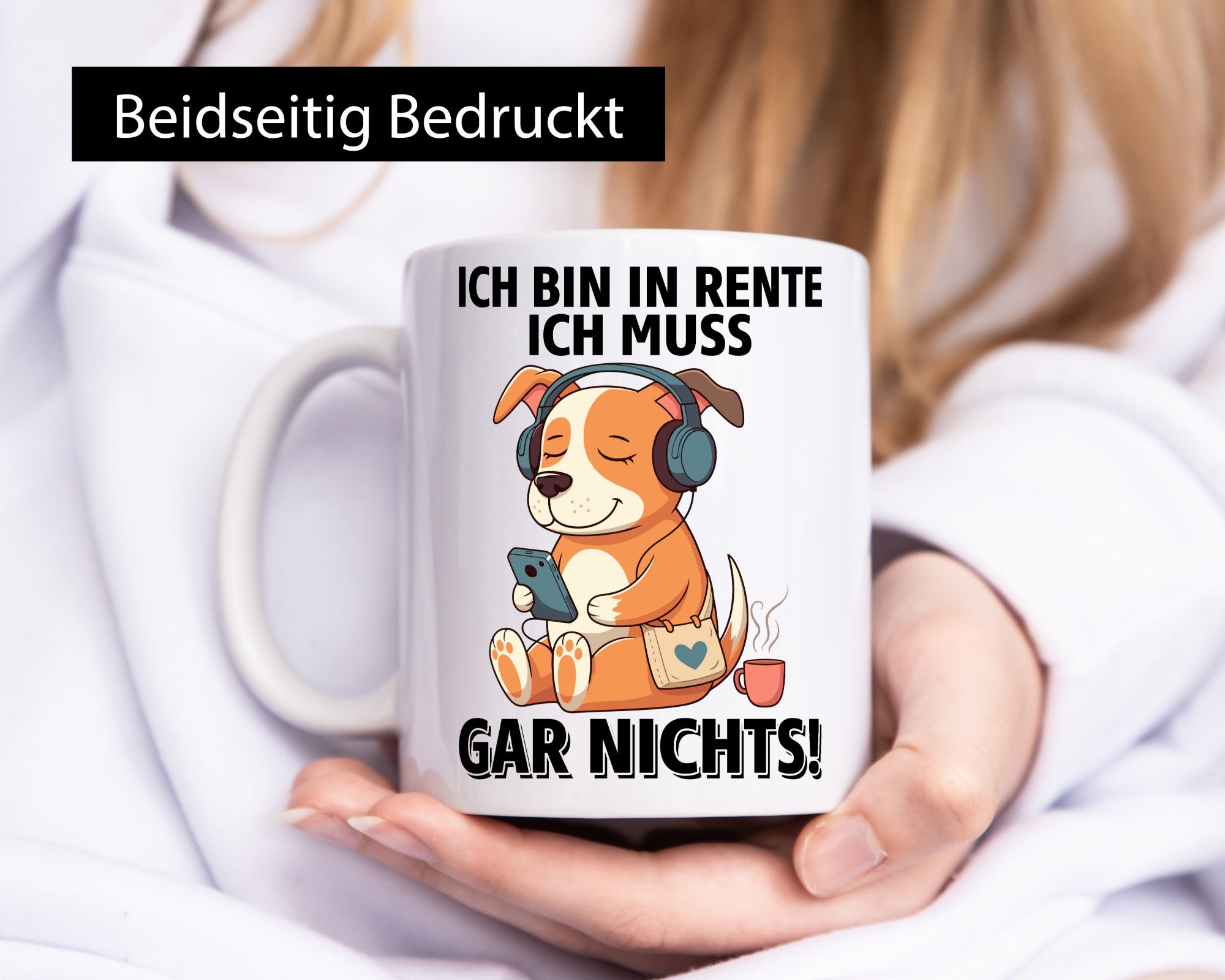 Ich bin in Rente muss gar nix | Rentner Ruhestand lustig Jubiläum Geschenk Tasse