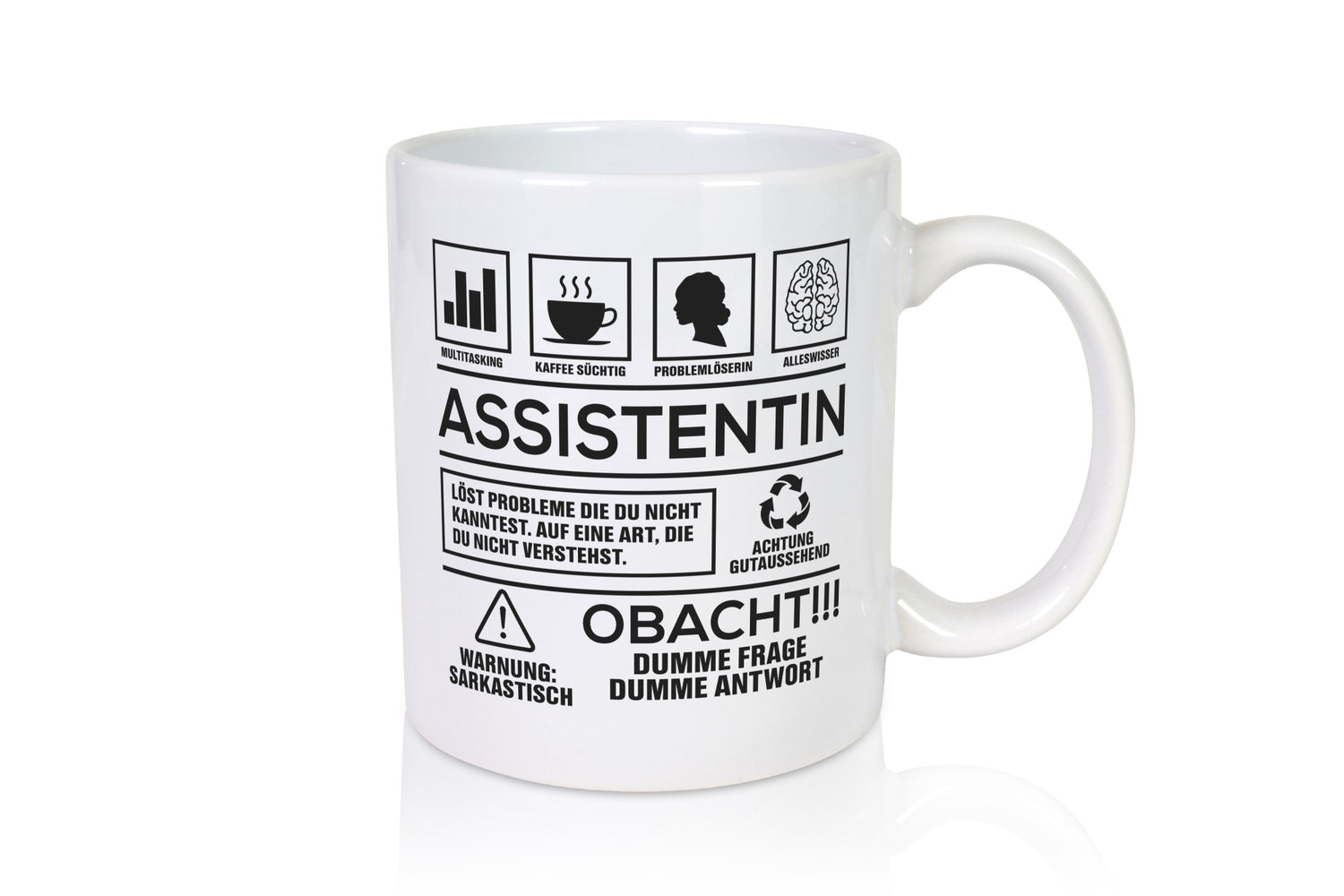 Achtung Probleme Assistentin | Assistenz Hilfskraft Humor Geschenkidee Tasse
